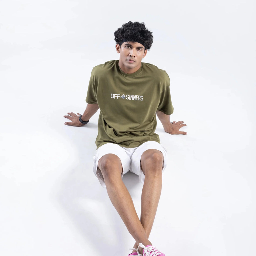 Off Sinners Oversized T-Shirt Green - Drip > AI