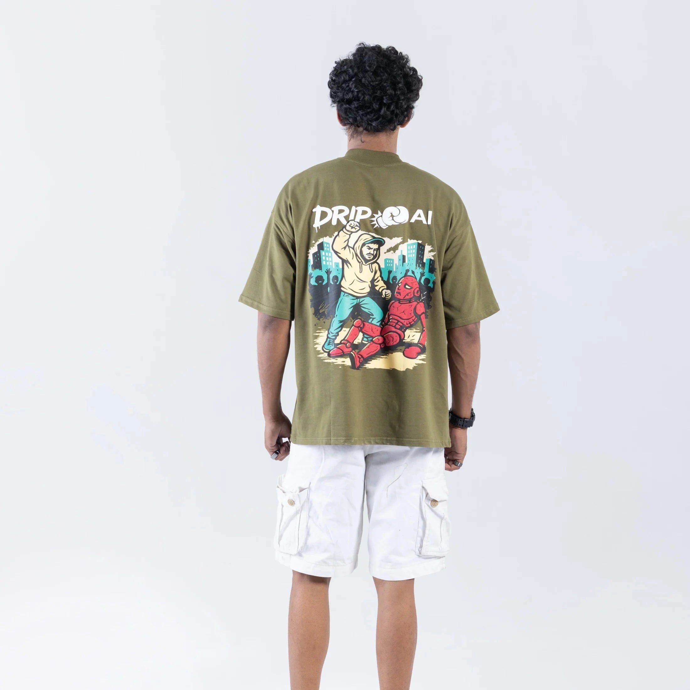 Off Sinners Oversized T-Shirt Green - Drip > AI