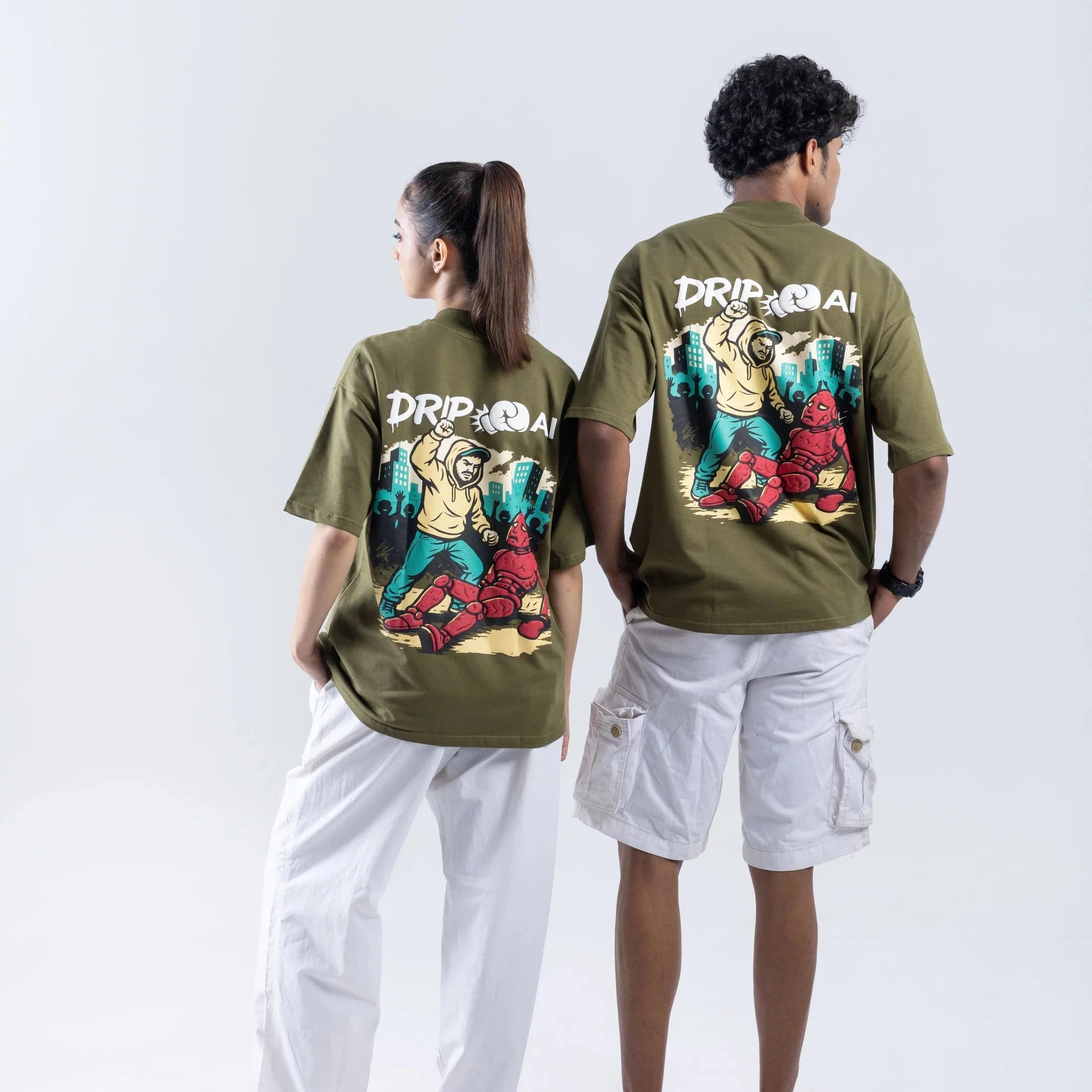 Off Sinners Oversized T-Shirt Green - Drip > AI