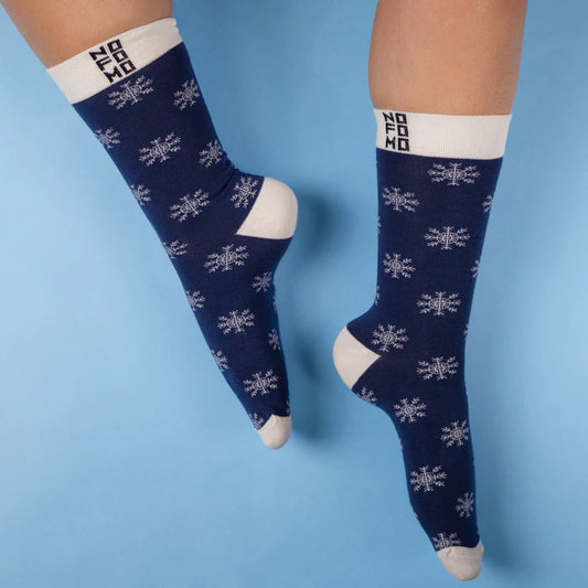 NoFoMo Crew Length Socks Snowflake