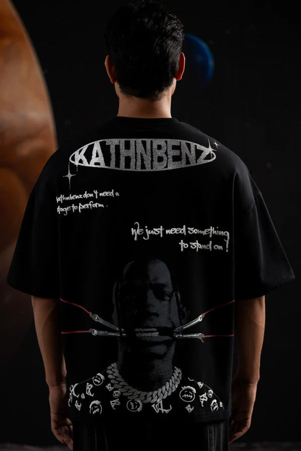 Kathnbenz Oversized Black T-Shirt - Dark Utopia