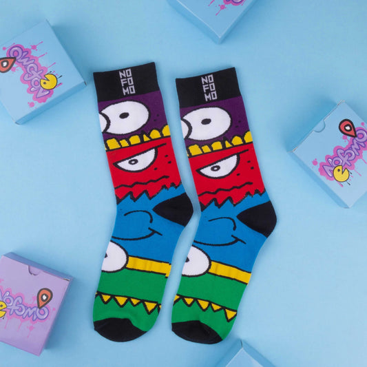 NoFoMo Crew Length Socks Monster