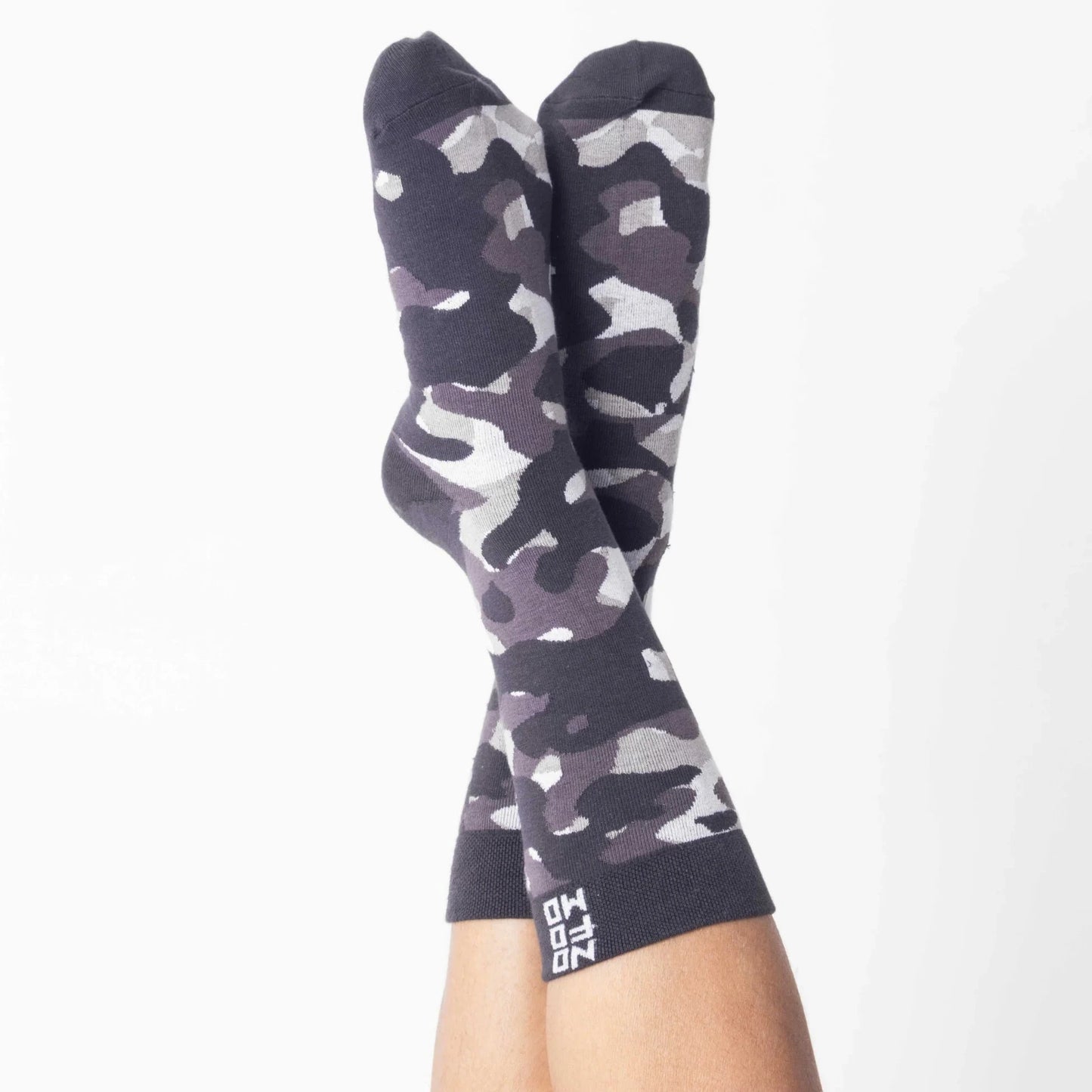 NoFoMo Crew Length Socks Camo Map