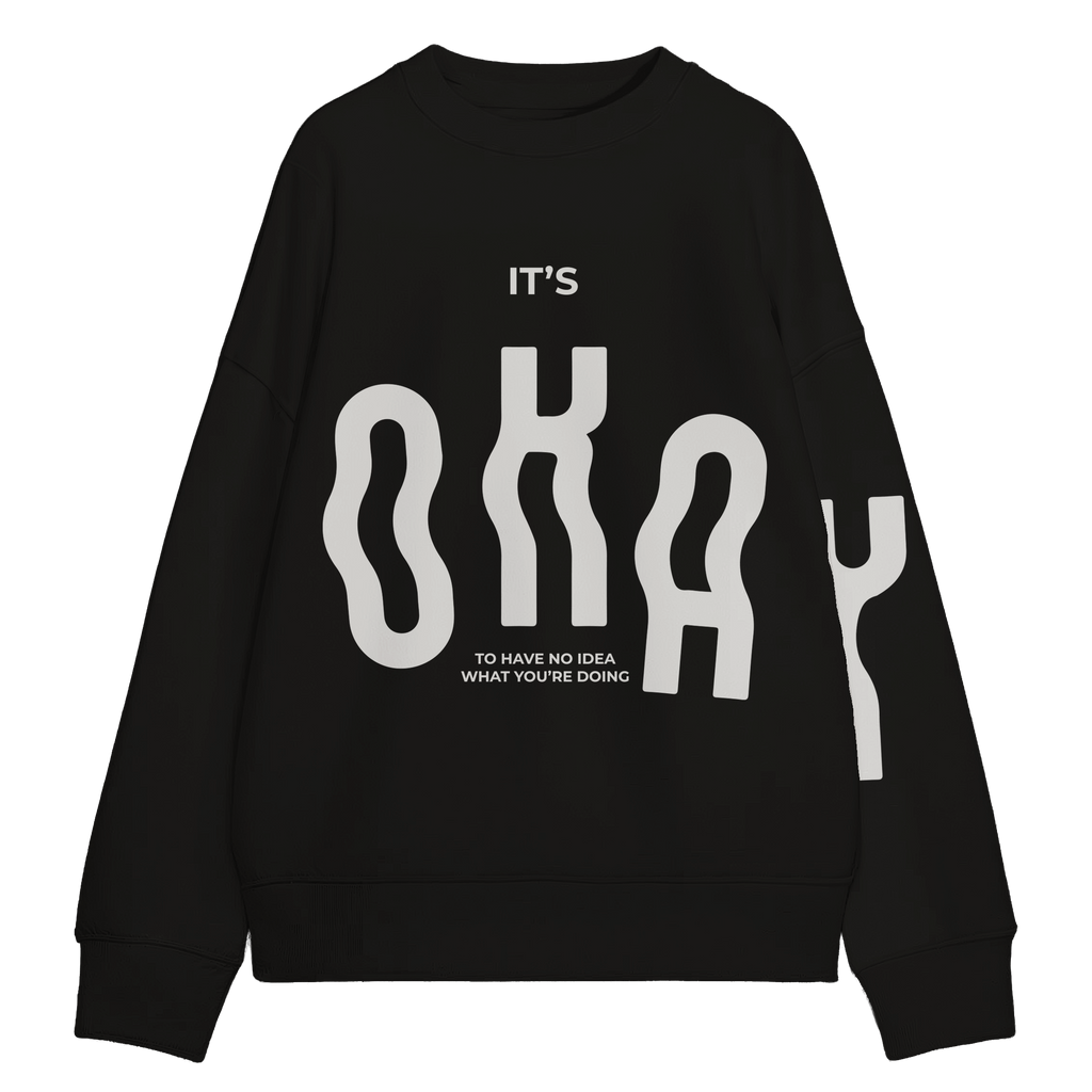 Exhale Label Oversized Sweatshirt Black - It's Okay