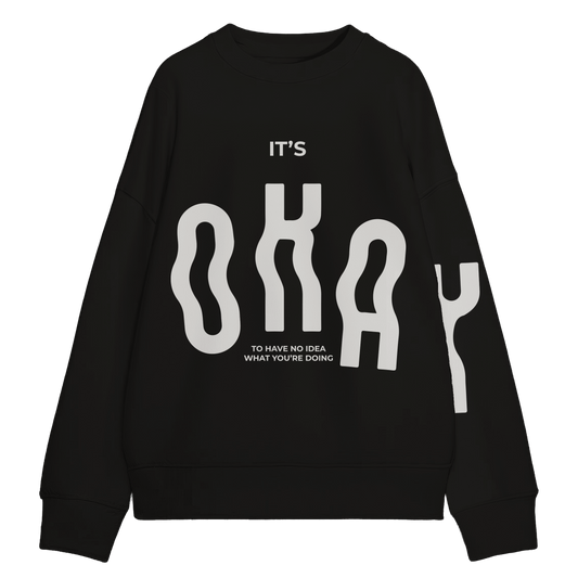 Exhale Label Oversized Sweatshirt Black - It's Okay