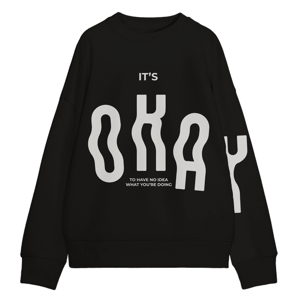 Exhale Label Oversized Sweatshirt Black - It's Okay - reference