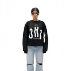 Exhale Label Oversized Sweatshirt Black - It's Okay