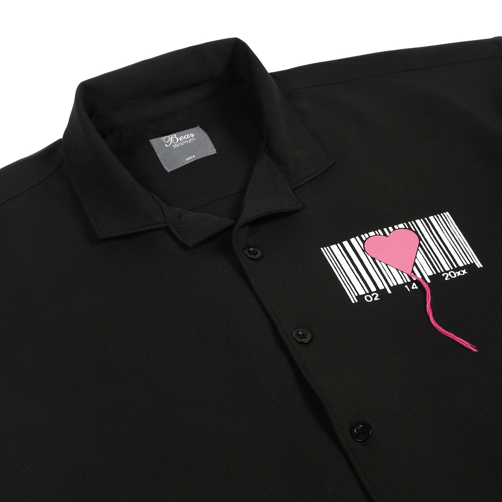 Bear Minimum Oversized Shirt Black - Free Kisses