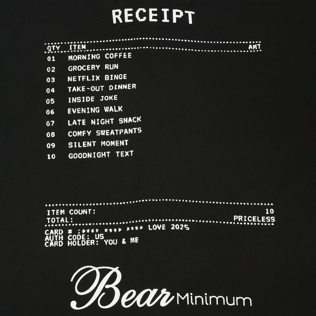 Bear Minimum Oversized Shirt Black - Free Kisses