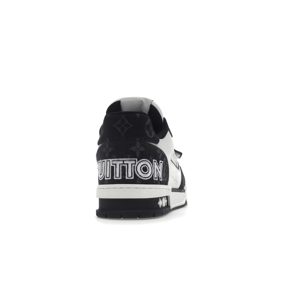 Louis Vuitton LV Trainer Velcro Strap Monogram Denim Black White