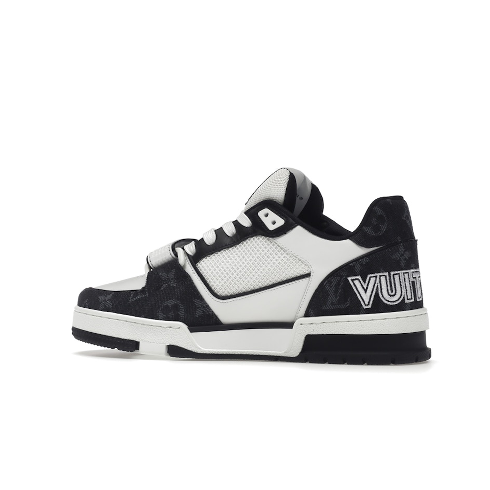 Louis Vuitton LV Trainer Velcro Strap Monogram Denim Black White