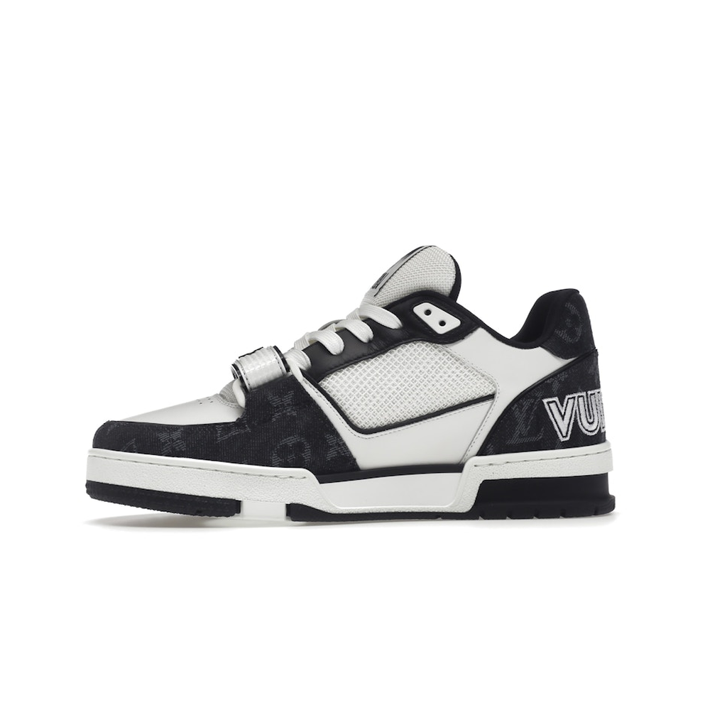 Louis Vuitton LV Trainer Velcro Strap Monogram Denim Black White