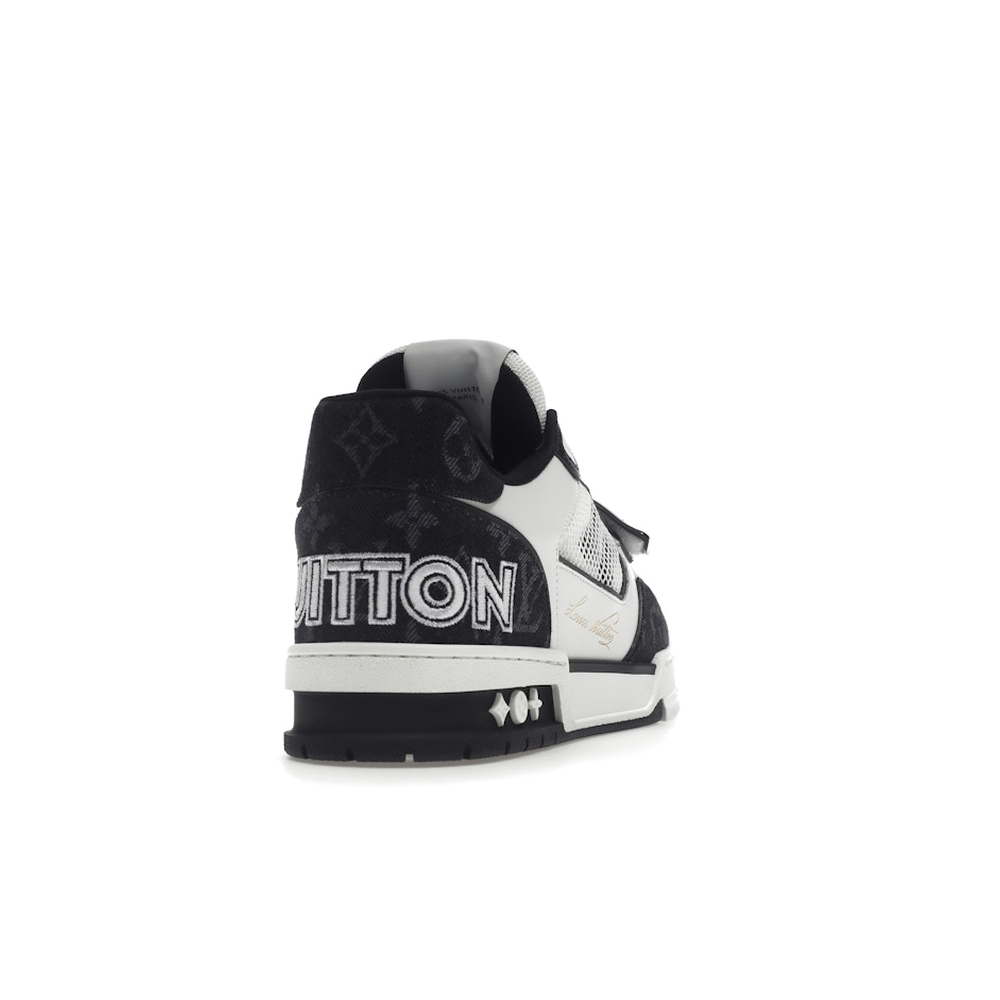 Louis Vuitton LV Trainer Velcro Strap Monogram Denim Black White