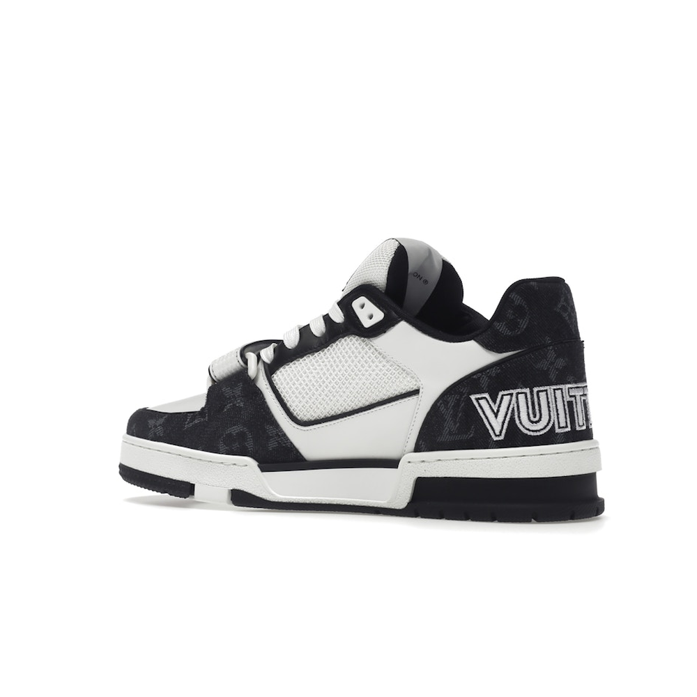 Louis Vuitton LV Trainer Velcro Strap Monogram Denim Black White