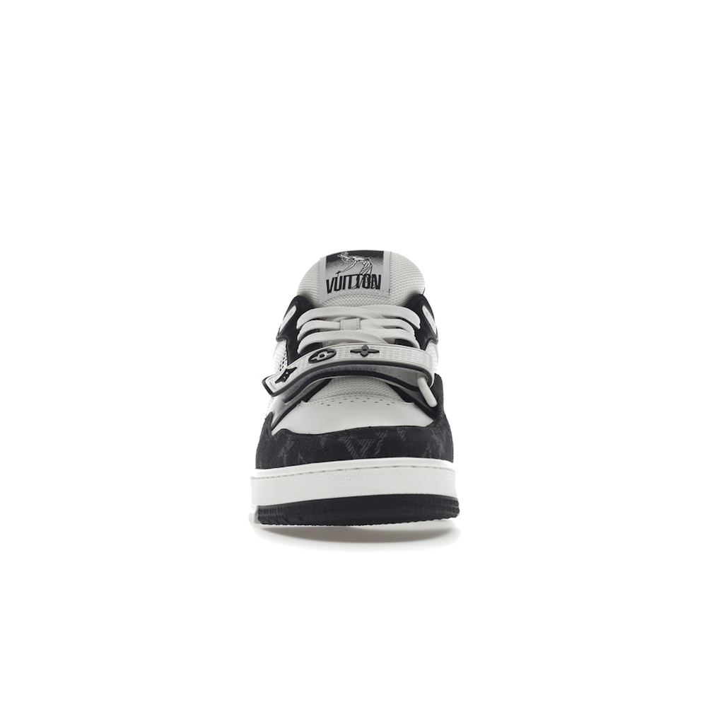 Louis Vuitton LV Trainer Velcro Strap Monogram Denim Black White