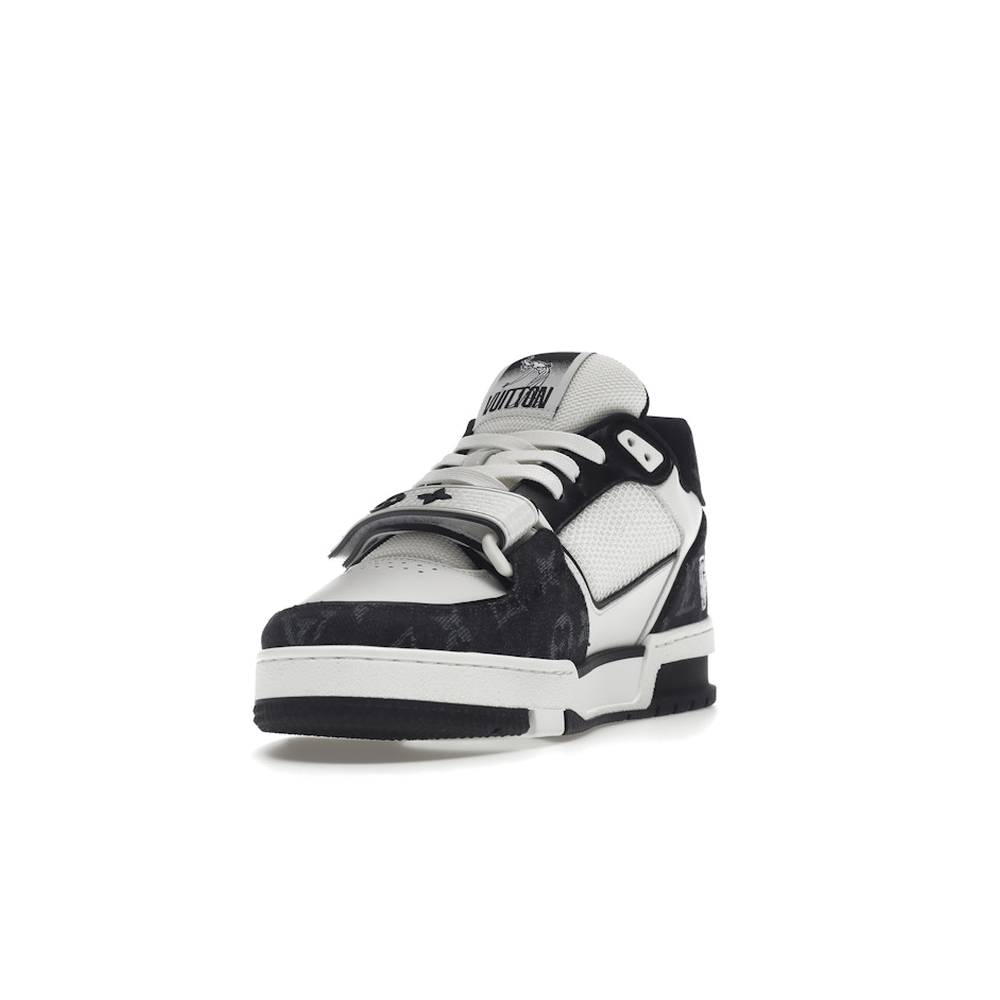 Louis Vuitton LV Trainer Velcro Strap Monogram Denim Black White