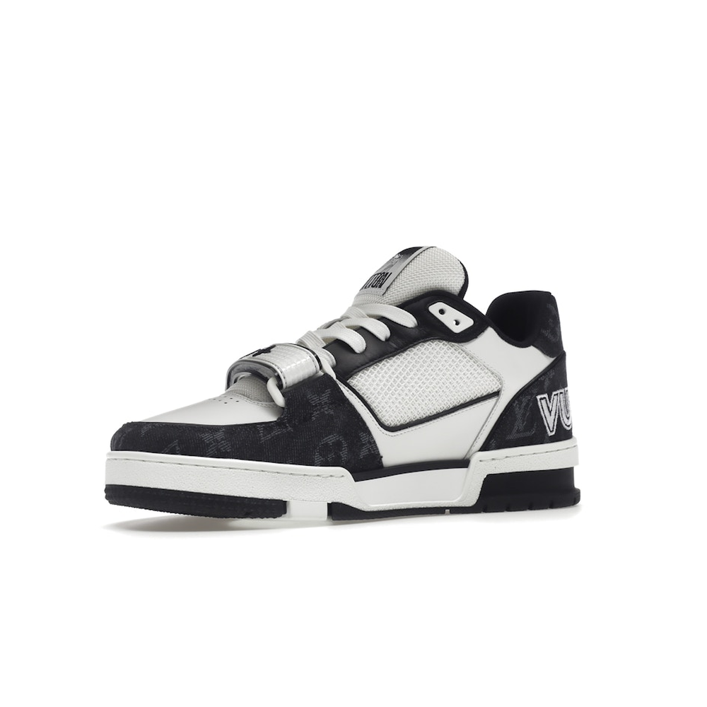 Louis Vuitton LV Trainer Velcro Strap Monogram Denim Black White