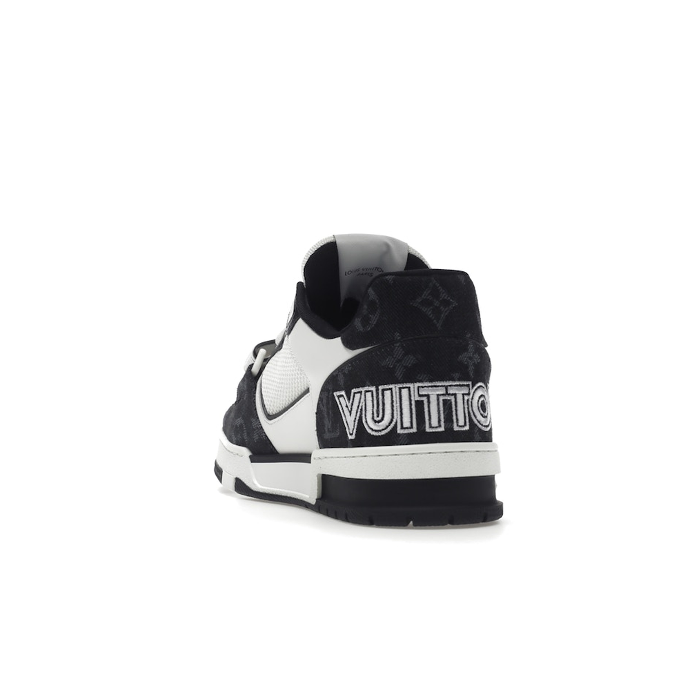 Louis Vuitton LV Trainer Velcro Strap Monogram Denim Black White