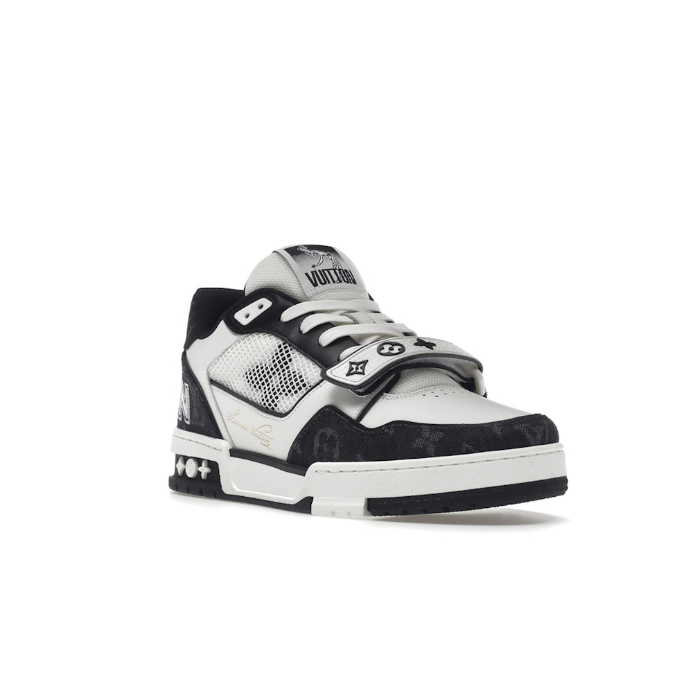 Louis Vuitton LV Trainer Velcro Strap Monogram Denim Black White