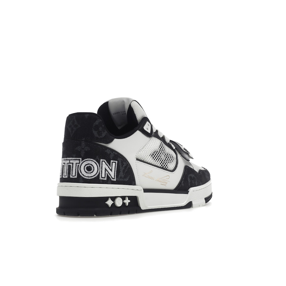 Louis Vuitton LV Trainer Velcro Strap Monogram Denim Black White