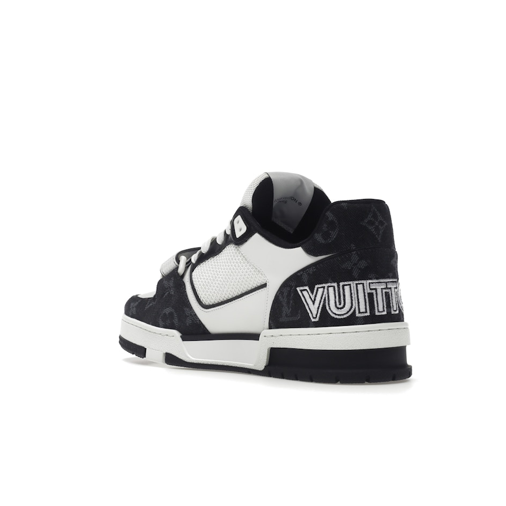 Louis Vuitton LV Trainer Velcro Strap Monogram Denim Black White