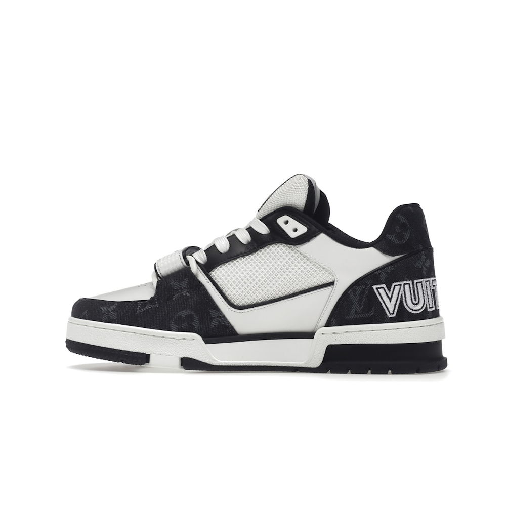 Louis Vuitton LV Trainer Velcro Strap Monogram Denim Black White