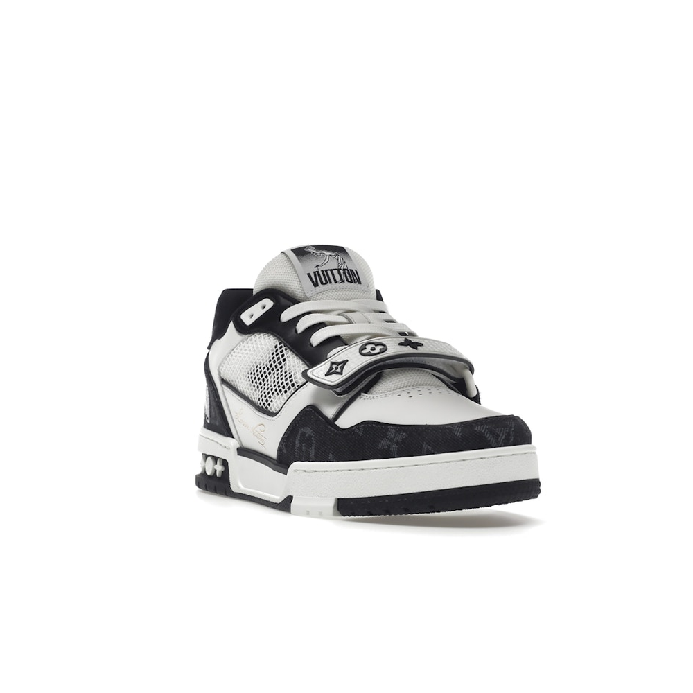 Louis Vuitton LV Trainer Velcro Strap Monogram Denim Black White