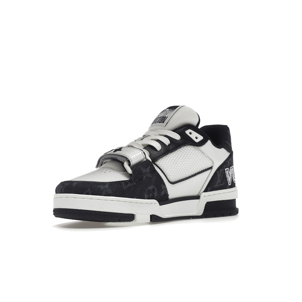 Louis Vuitton LV Trainer Velcro Strap Monogram Denim Black White