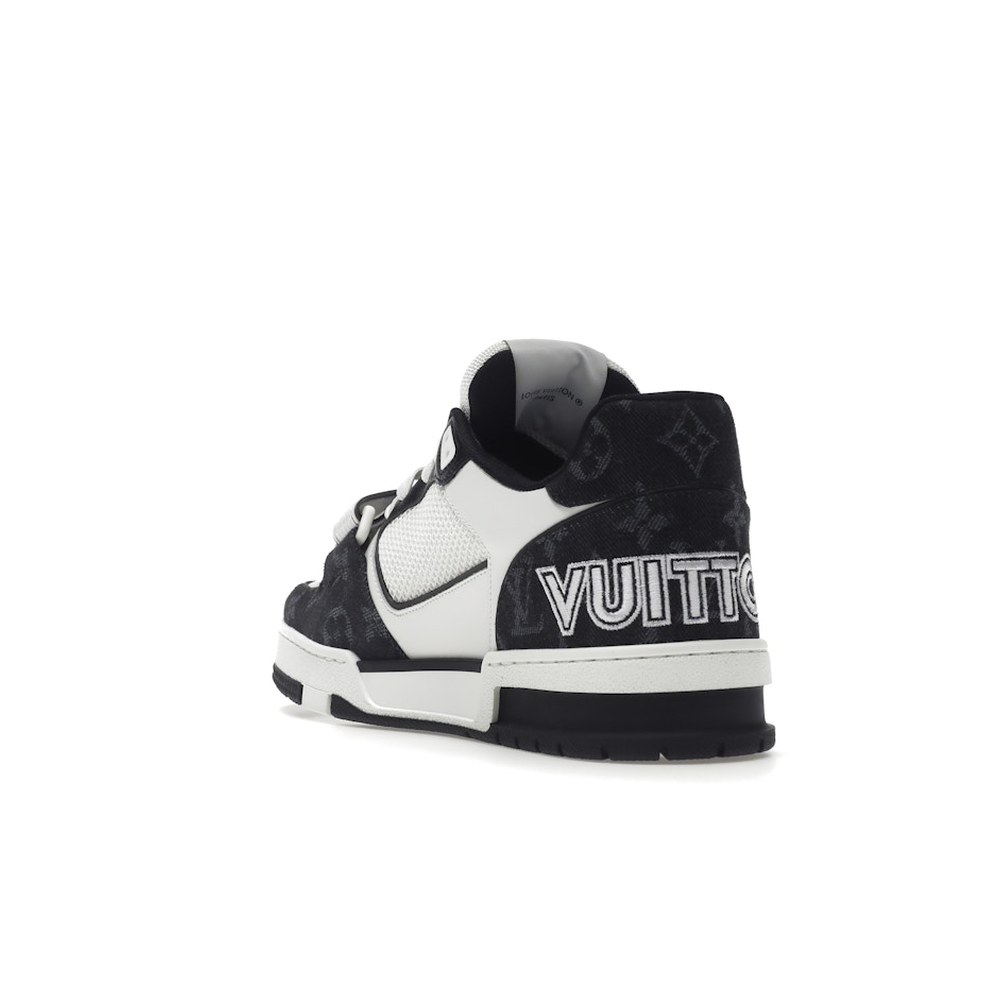 Louis Vuitton LV Trainer Velcro Strap Monogram Denim Black White