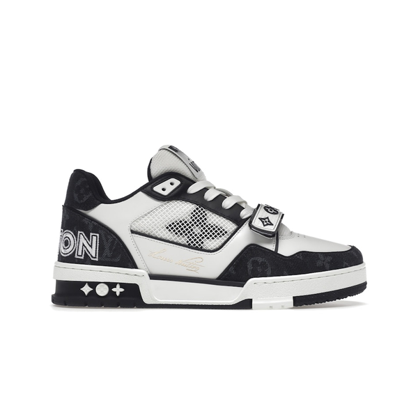 Louis Vuitton LV Trainer Velcro Strap Monogram Denim Black White - reference