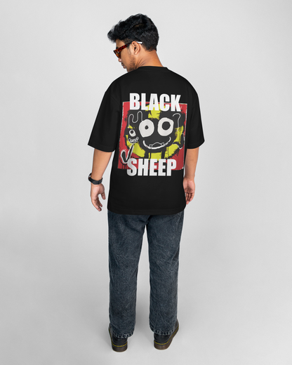 FakeButReal 'Black Sheep' Black Oversize T-Shirt