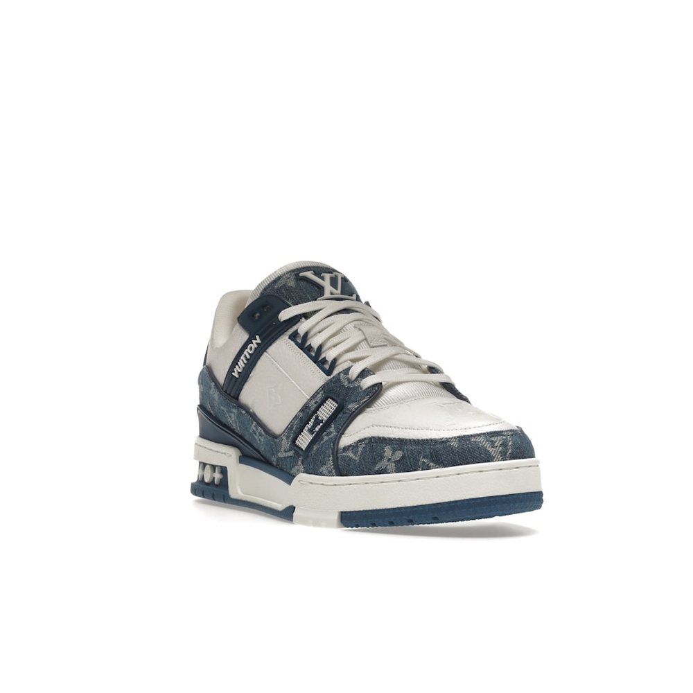 Louis Vuitton LV Trainer White Blue 'Monogram Denim'