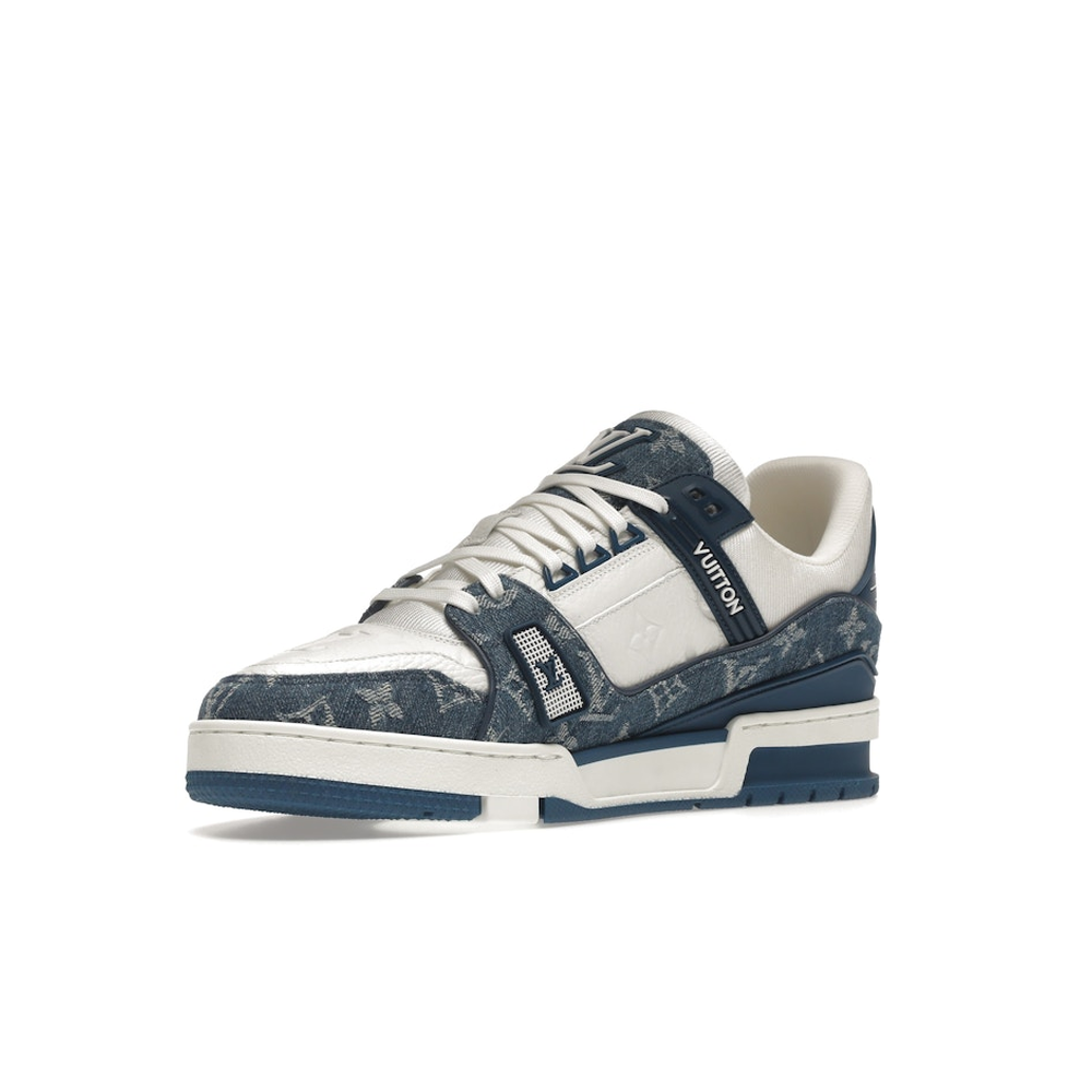 Louis Vuitton LV Trainer White Blue 'Monogram Denim'