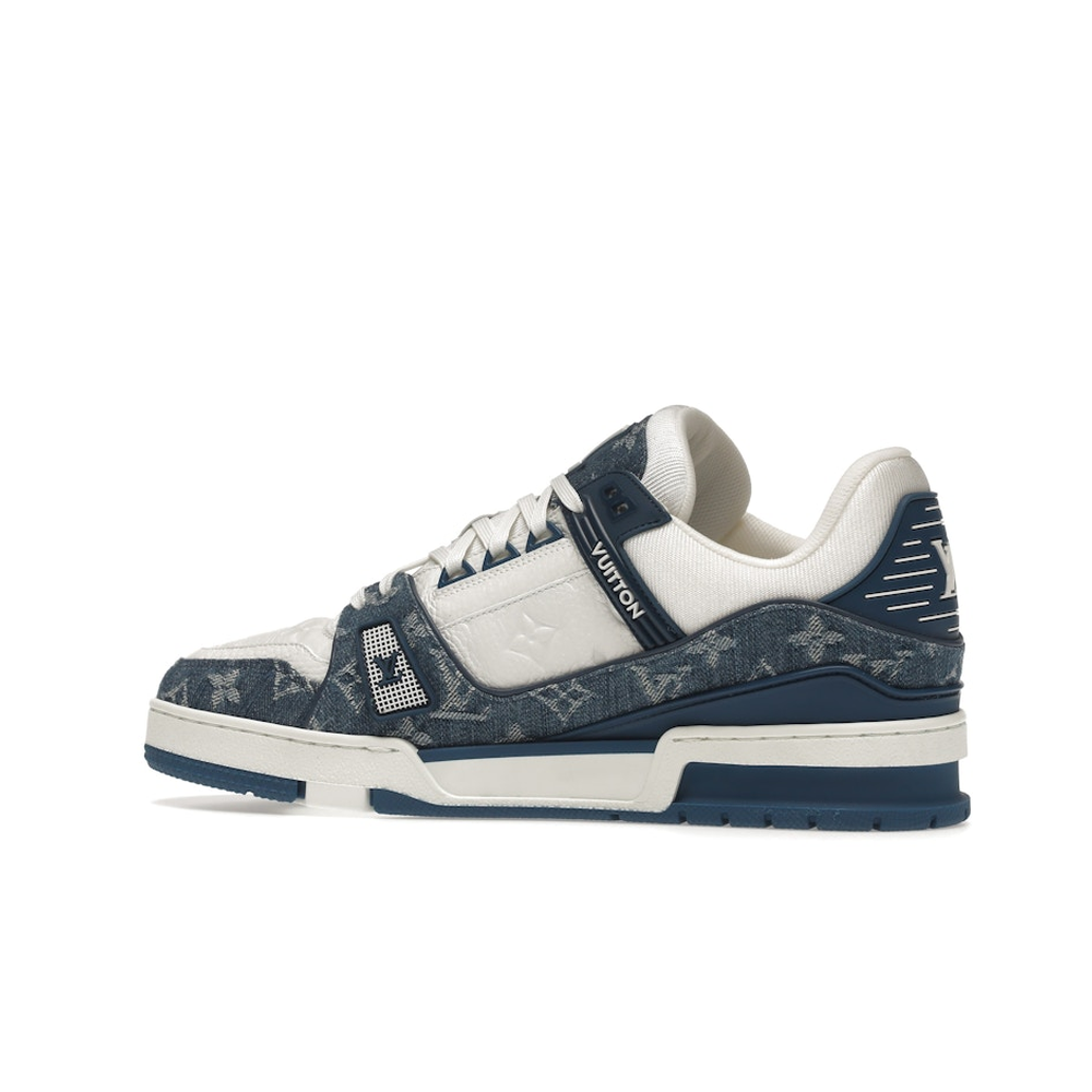 Louis Vuitton LV Trainer White Blue 'Monogram Denim'