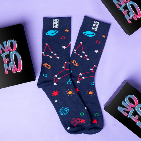 NoFoMo Crew Length Socks Starry Night