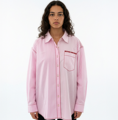 Exhale Label Oversized Shirt Pink - Mistake