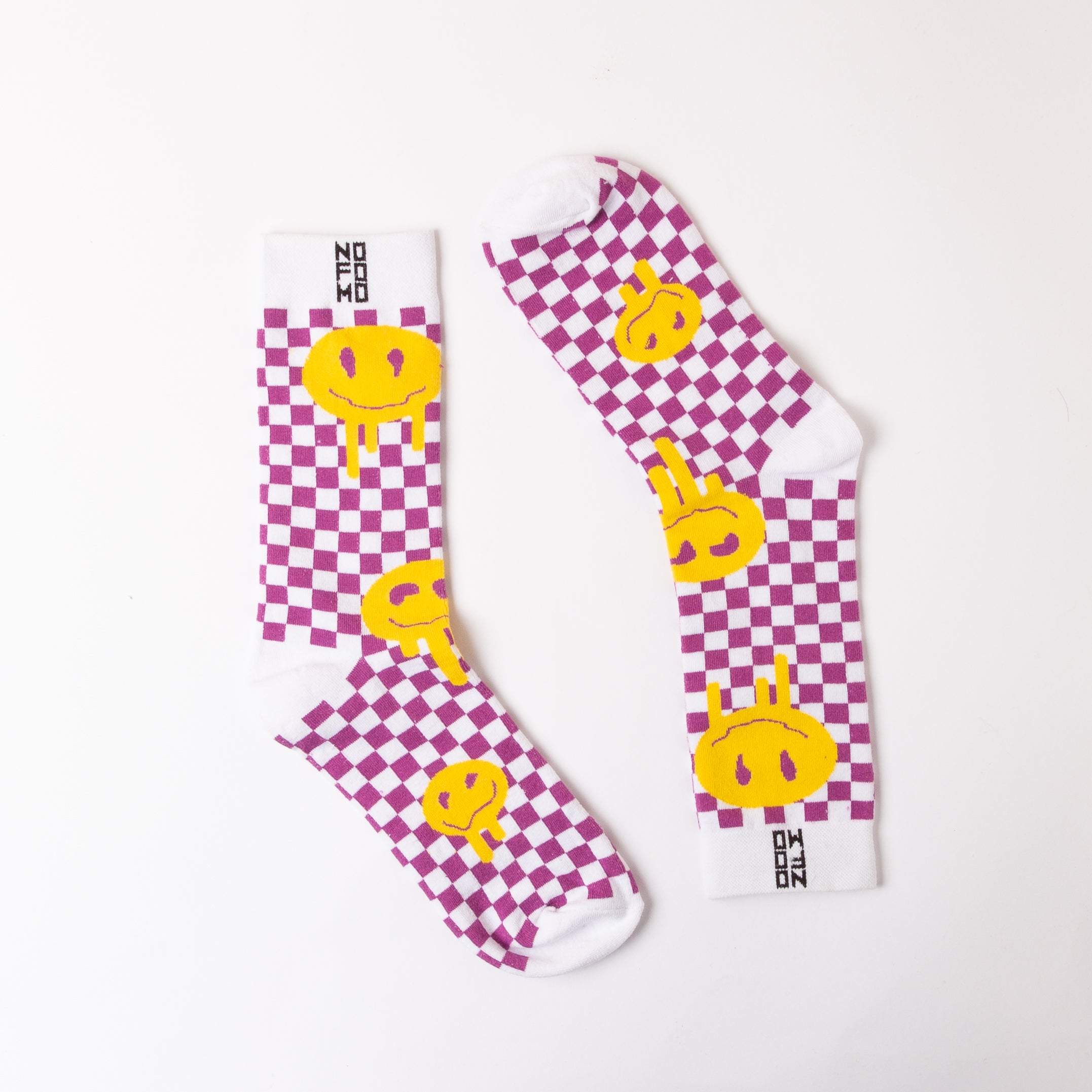 NoFoMo Crew Length Socks Smiling Board