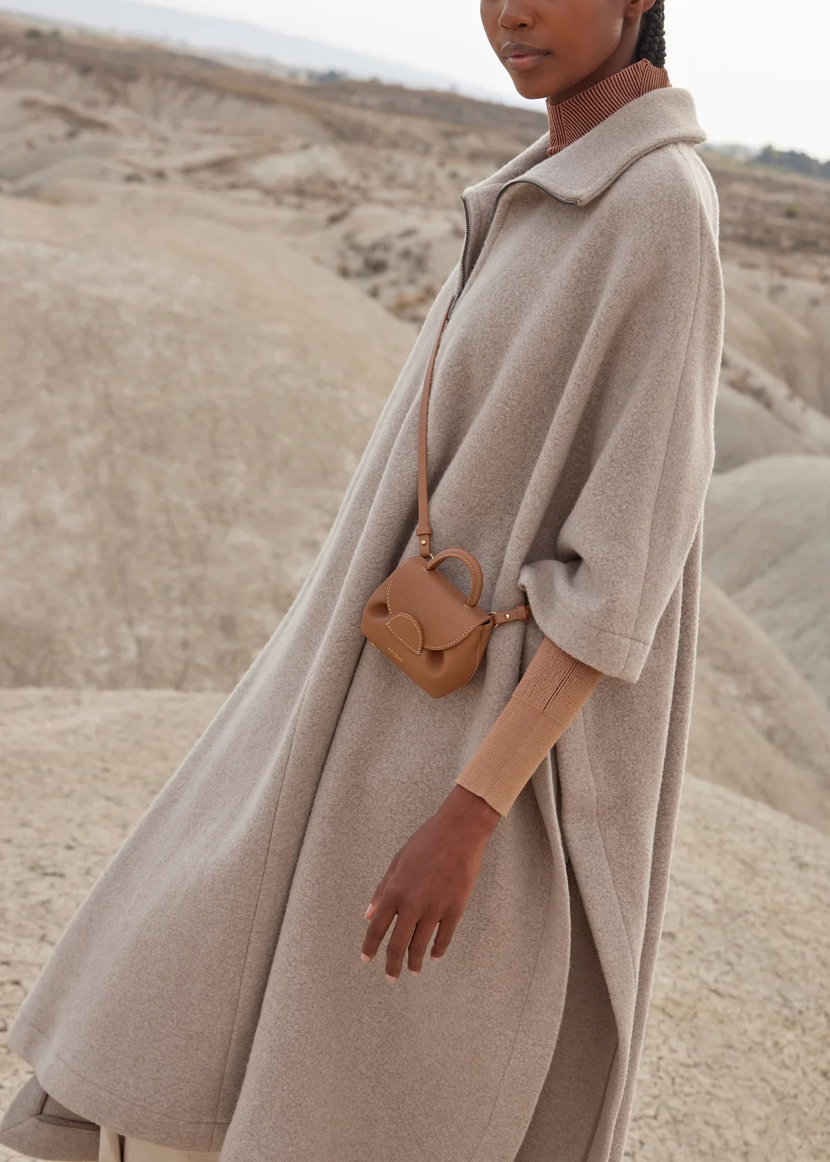 Polene Numero Un Micro Edition Textured Bag - Camel