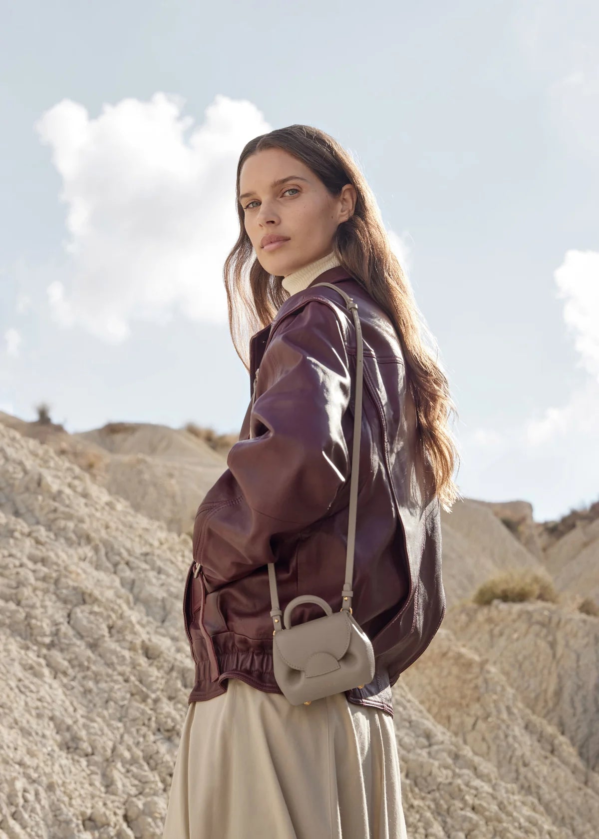 Polene Numero Un Micro Edition Textured Bag - Taupe