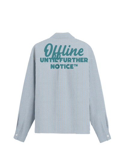 Exhale Label Oversized Shirt Blue - Offline