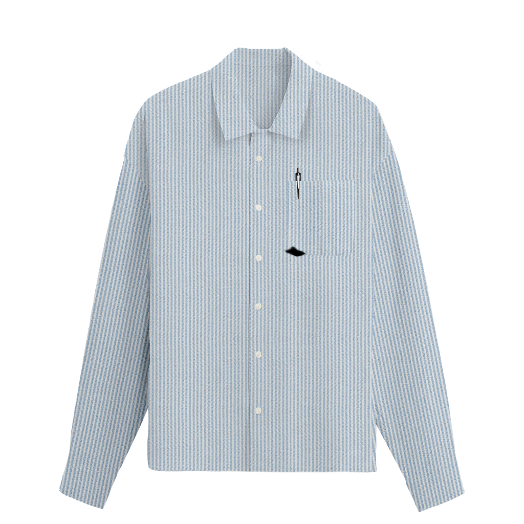 Exhale Label Oversized Shirt Blue - Offline