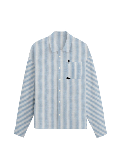 Exhale Label Oversized Shirt Blue - Offline