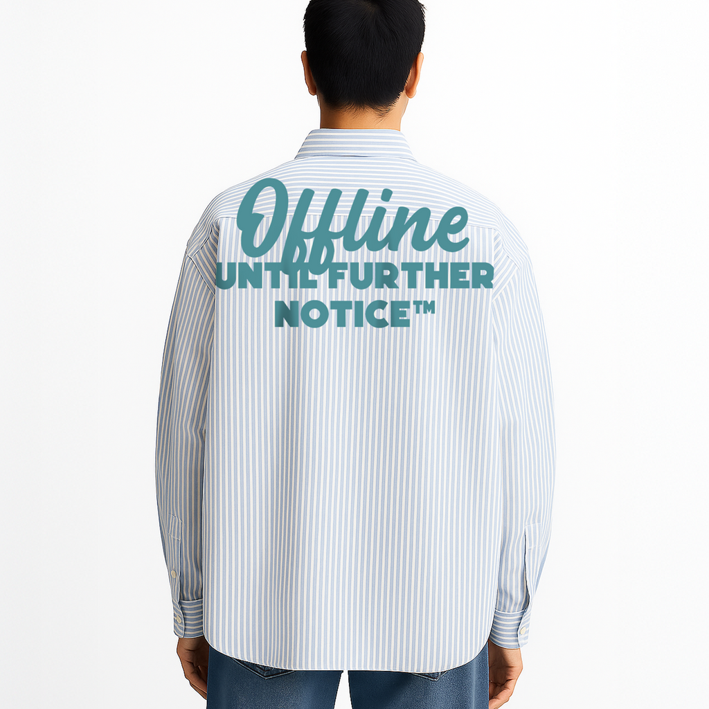 Exhale Label Oversized Shirt Blue - Offline