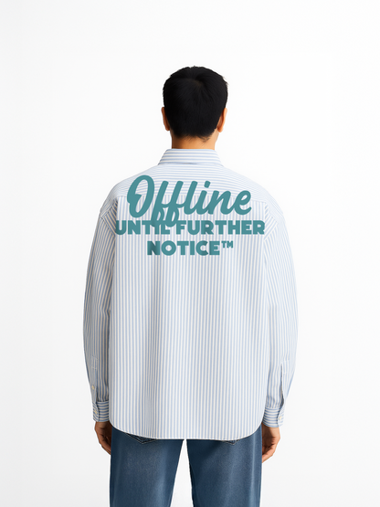 Exhale Label Oversized Shirt Blue - Offline