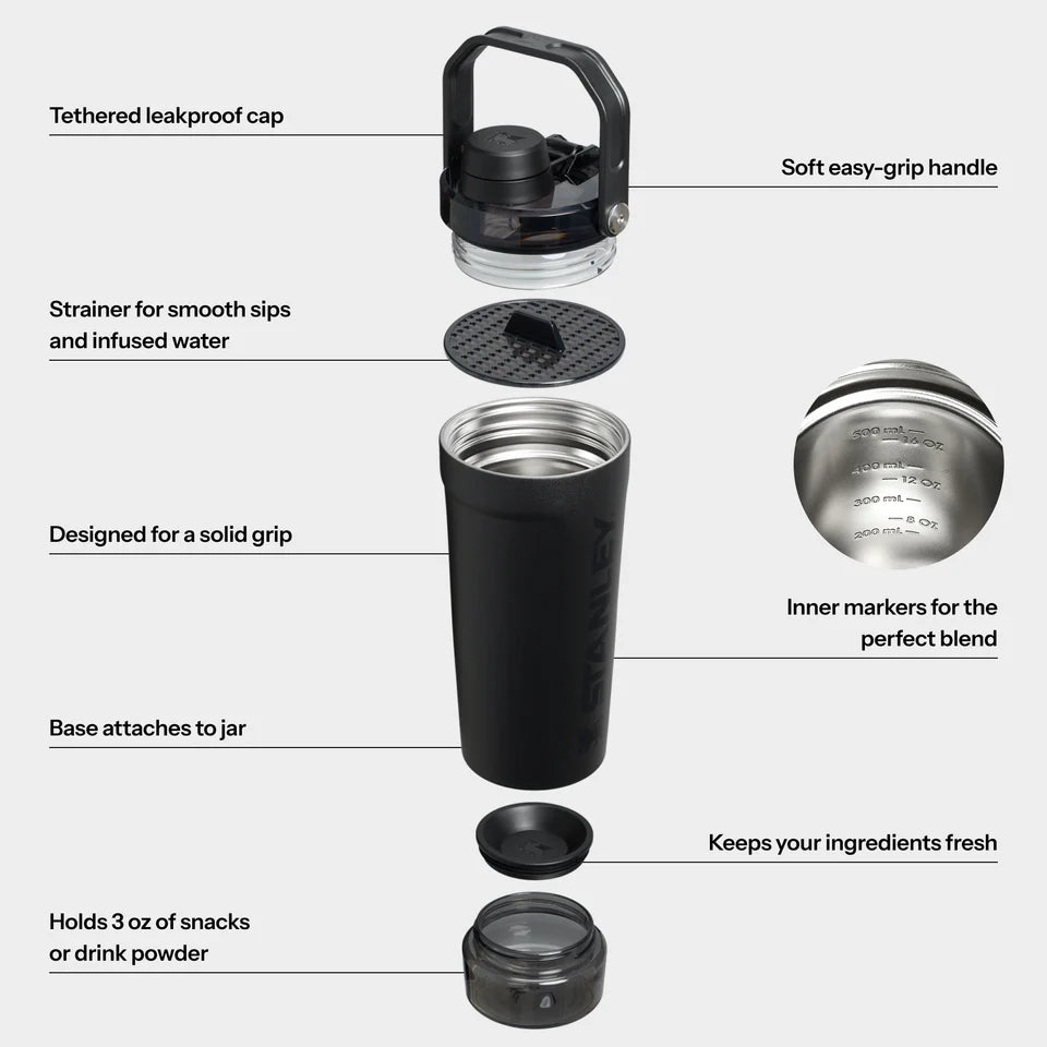Stanley Vitalize Shaker Bottle 20 OZ - Black 2.0