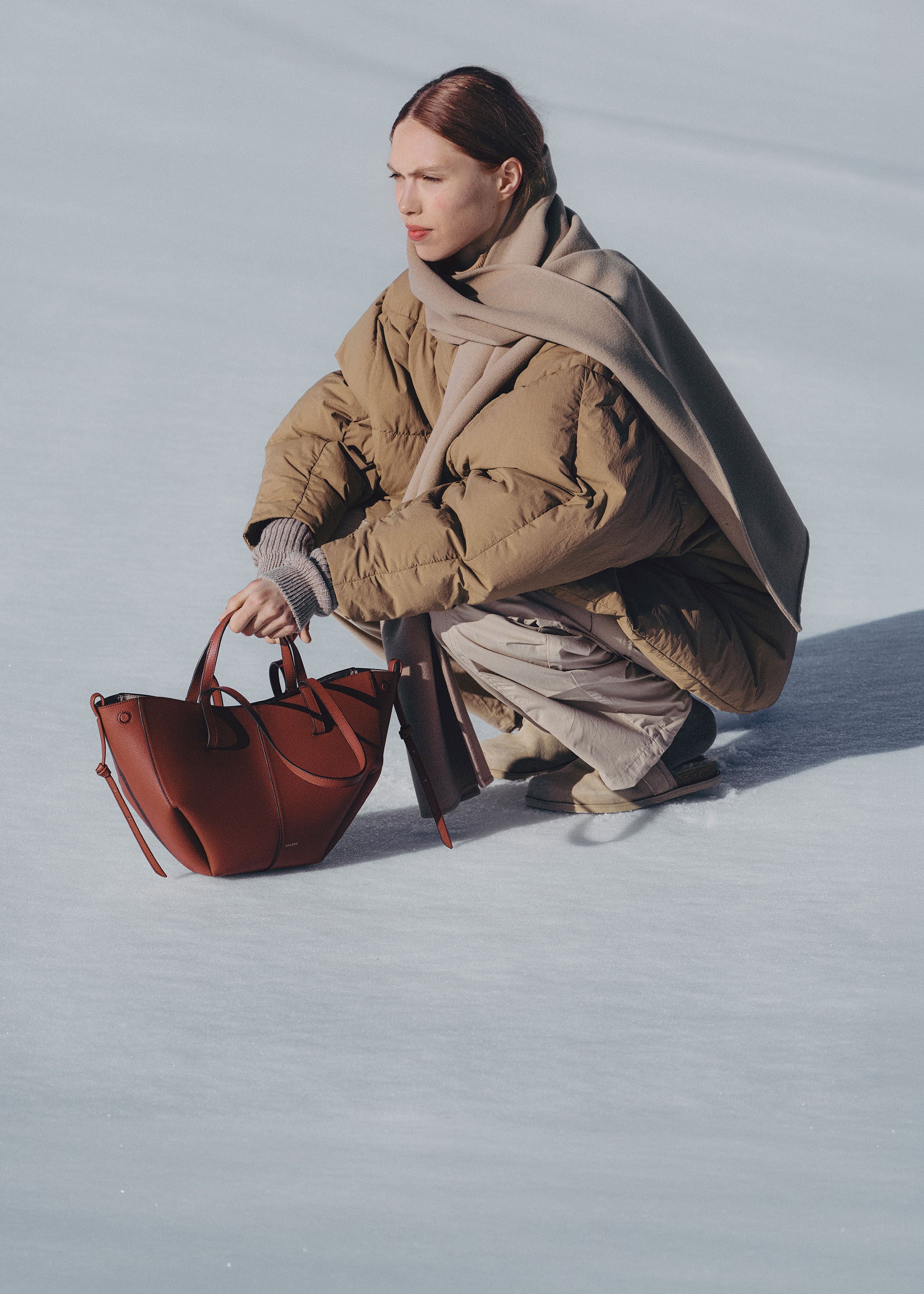 Polene Cyme Mini Edition Textured Bag - Red Clay