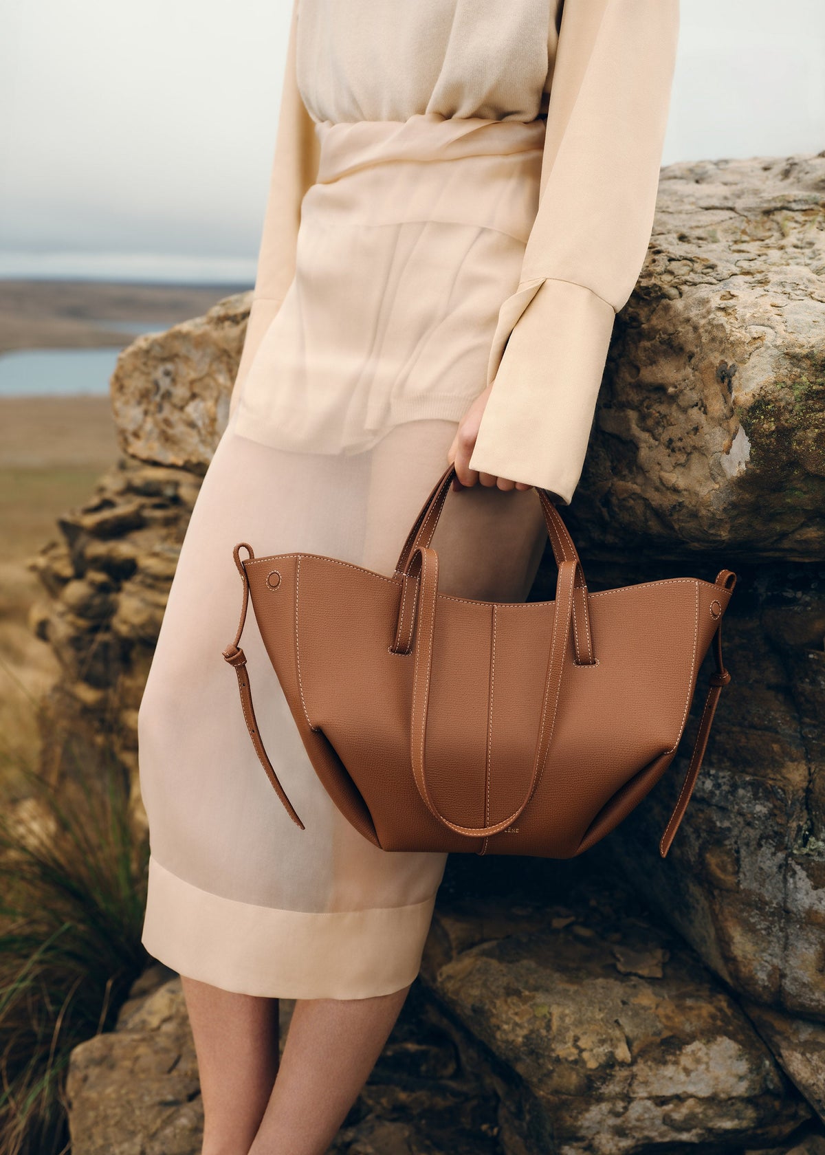 Polene Cyme Mini Edition Textured Bag - Camel