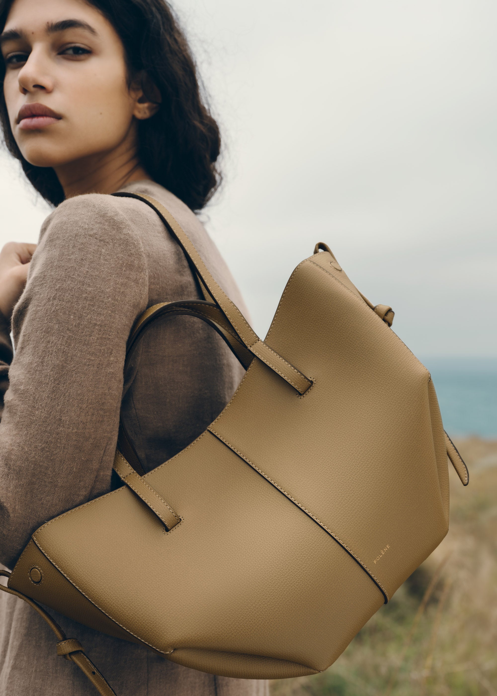Polene Cyme Mini Edition Textured Bag - Smoky Olive