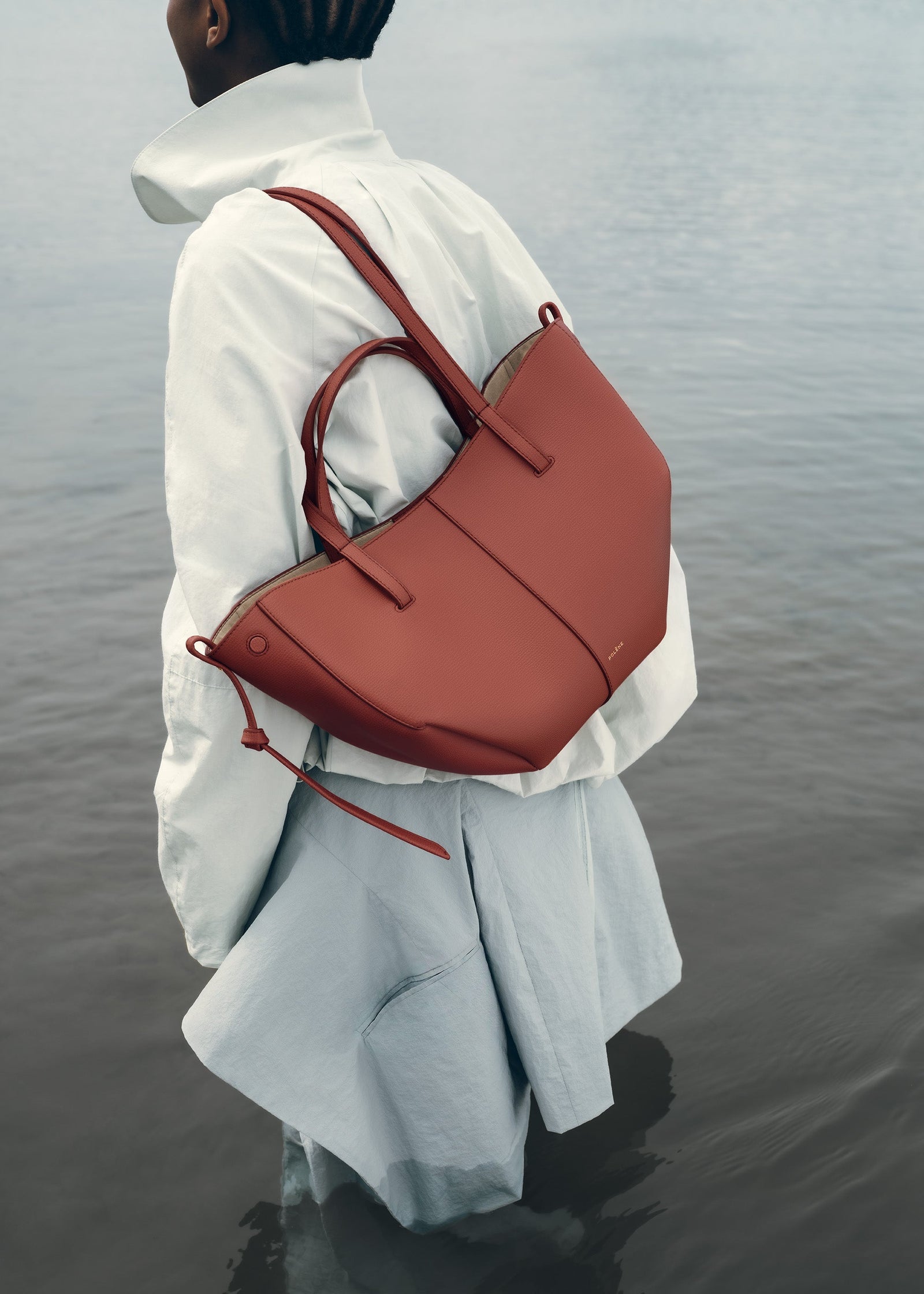 Polene Cyme Mini Edition Textured Bag - Terracotta