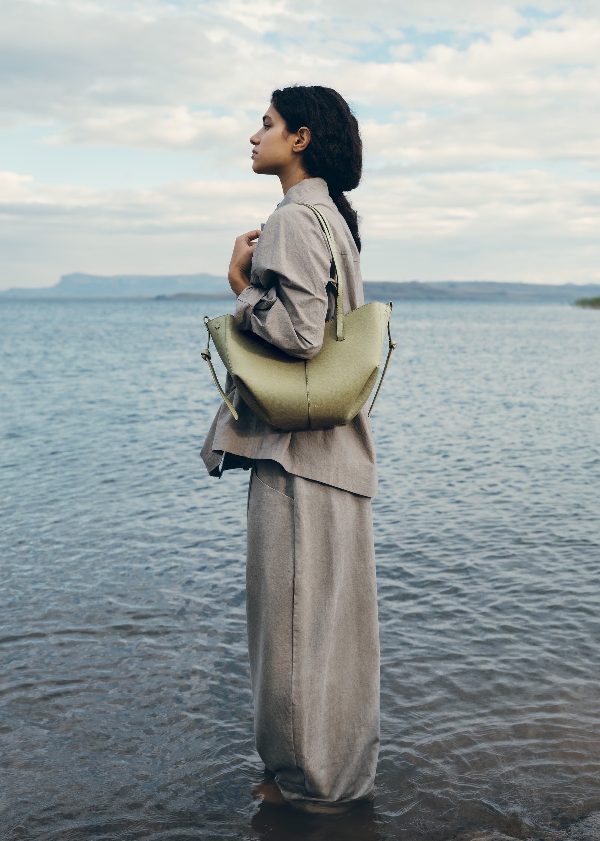Polene Cyme Mini Edition Textured Bag - Linden